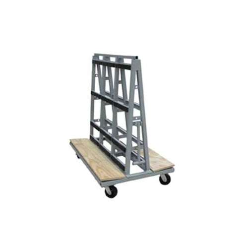 Groves GLC-3248 54" L x 32" W x 48" H Glass Cart, glass panels and marble slabs, Rack
