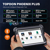 Topdon Phoenix Plus is the OE-level scanner major car systems in a diagrammatic tree