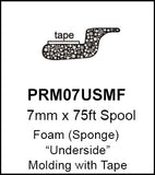 PRM07USMF - 7MM Foam (Sponge) Underside Molding w/Tape - 75'