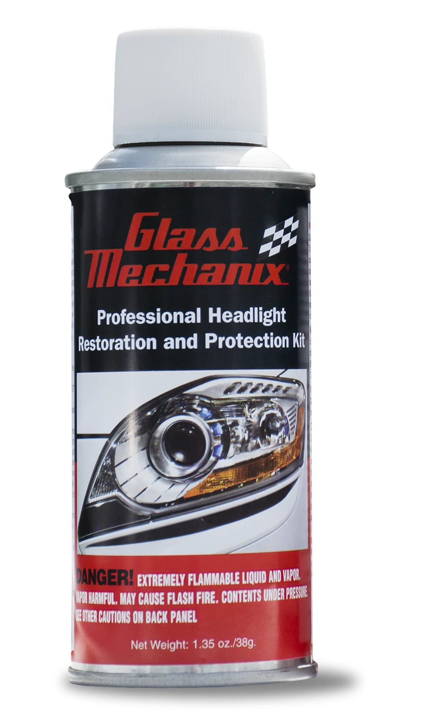 GLASS MECHANIX RAPID CLEAR HEADLIGHT RESTORATION - 1 CAN (UPS GROUND ONLY) - JAAGS