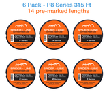 6 Pack - WRD Spider P8 Series 315 Ft Auto Glass Windshield Cut Out Fiber Line for WRD orange bat and spider kits