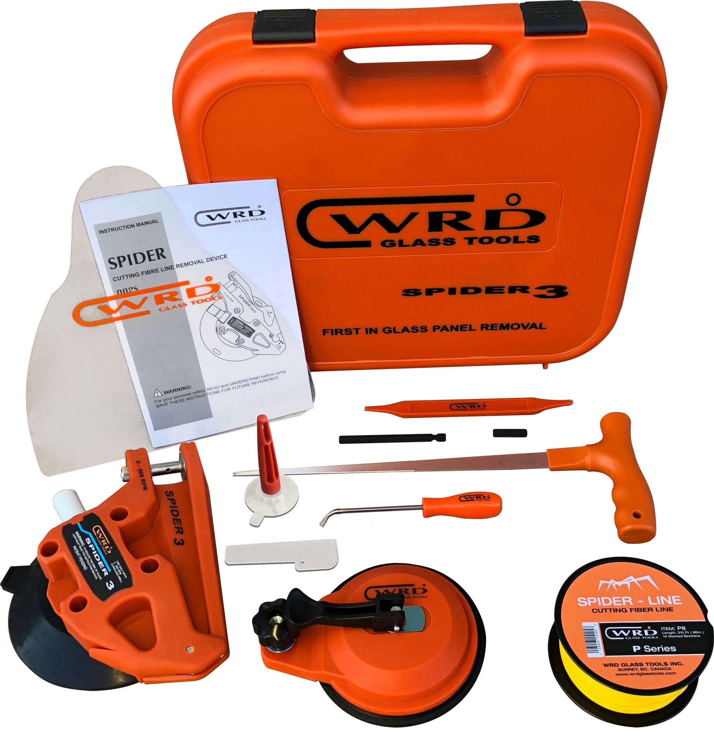 WRD Spider S3 Kit 300 K Auto Glass Removal Tool, Auto Glass Removal Tools, Professional Windshield fiber wire removal system, Made in Canada - JAAGS